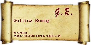 Gellisz Remig névjegykártya